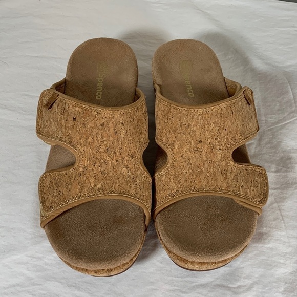 Spenco Kholo Karla Cork Wedge Slide Sandals, 8B - Picture 1 of 8